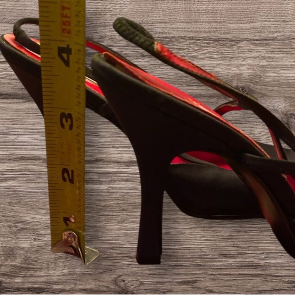 Vintage Lord and Taylor Sling Back Red Rhinestone Shoes. Size 7 - Picture 6 of 8